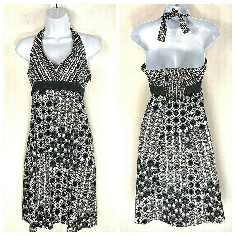 ATHLETA Size 6 Gray Pack Everywhere Halter Dress Quick Dry Side Zip
